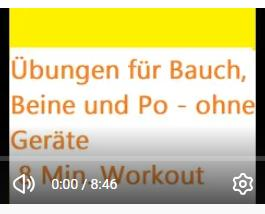 Übungen für Bauch Oberschenkel und Po - ohne Geräte 8 Minuten - kostenfreies V
