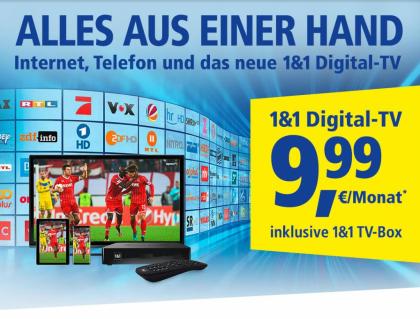 1 1 Digital-TV. ALLES AUS EINER HAND Internet Telefon und Fernsehen Nur 9 99
