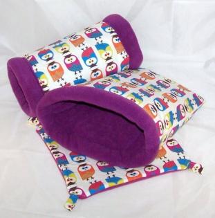 Kuschelset 3 Teile mit Hängematte Kuschelsack Kuschelrolle f. Meerschweinchen