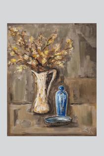 Reproduktion 40x50 Stillleben mit Blumen Bild auf Kunstdruckpapier