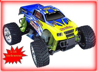 1zu16 RC Off-Road Verbrenner Monster Truck 4WD Aluminium-Unterbau