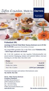 XXL-Frühstück - jeden Sonntag im Dorint Main Taunus Zentrum Frankfurt 24 50 Euro