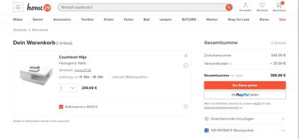 Couchtisch in weiß Hochglanz