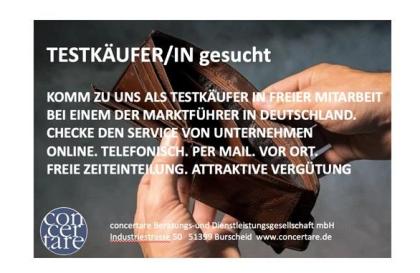 Testkäufer m/ w/ d bundesweit gesucht
