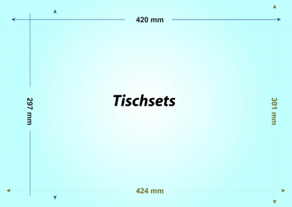 5. 000 Tischset s 135 g /qm DIN A3 Quer einseitig bedruckt und mit Spotlack ve