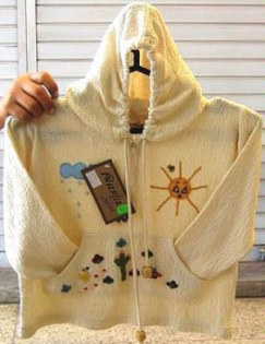 Bestickte Kapuzen Baby Jacke aus Ökologischer Baumwolle