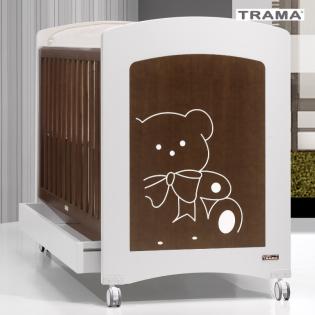 Schönes Kinderbett TRAMA 60x120 cm KIARO Kiefer Holz mit Räder Seitengitter NEU