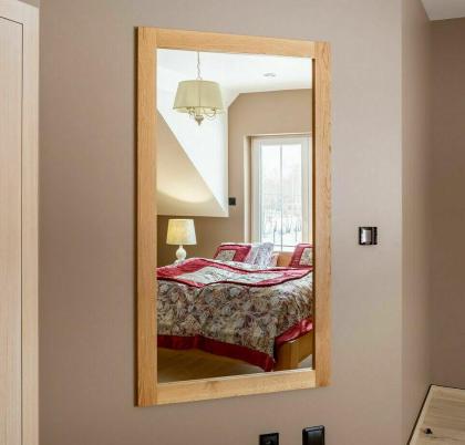 SPIEGEL WANDSPIEGEL AUS EICHENHOLZ EICHE MASSIVHOLZ LACK 90x160x2 5cm