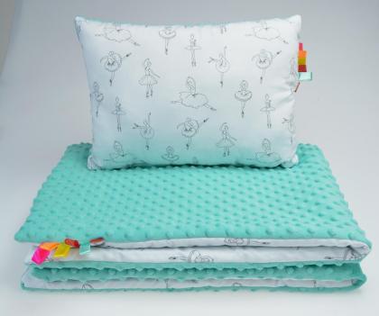 Babybettaustattug Bettwäschegarnitur Minky Kissen 30x40 Decke 75x100cm Set Bette