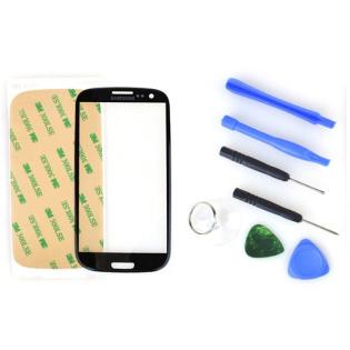 Samsung Galaxy S3 Display Glas schwarz 3M Kleber Werkzeug