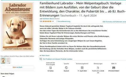 Familienhund Labrador - Mein Welpentagebuch Vorlage mit Bildern zum Ausfüllen