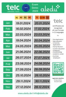 Deutschkurse jeden Monat online/offline Deutsch lernen A1 A2 B1 B2 C1 C2