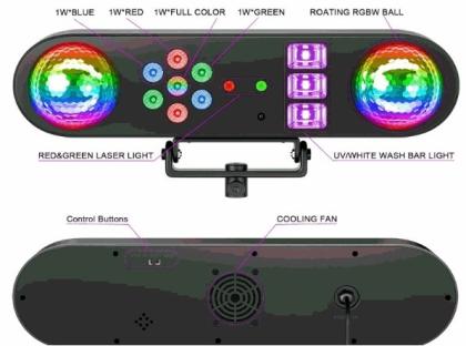 Lichteffekt Washlight- Effekt 2 Jelly Balls Laser LED-Blitzlicht PA DJ Party Bühne Karaoke
