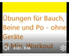 Übungen für Bauch Oberschenkel und Po - ohne Geräte 8 Minuten - kostenfreies V