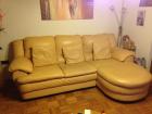 Natuzzi Designer Couch/ Sofa Garnitur in Vanille Echtleder